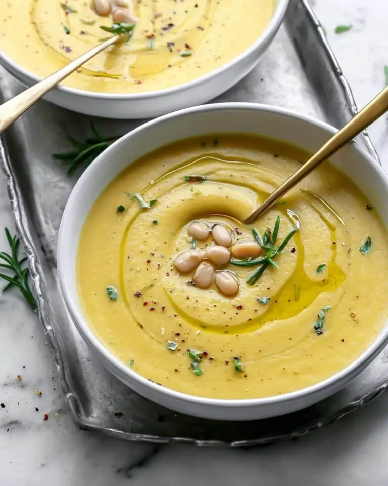 Creamy Vegan Roasted Garlic and Rosemary White Bean Soup Recipe