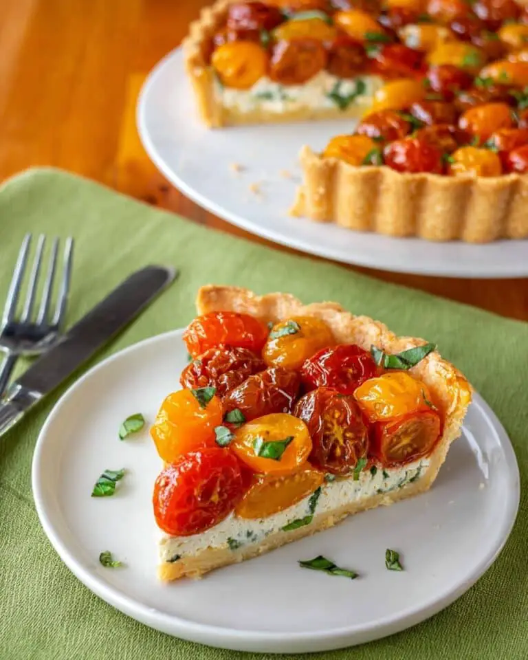Tomato Tart with Basil and Provolone Recipe