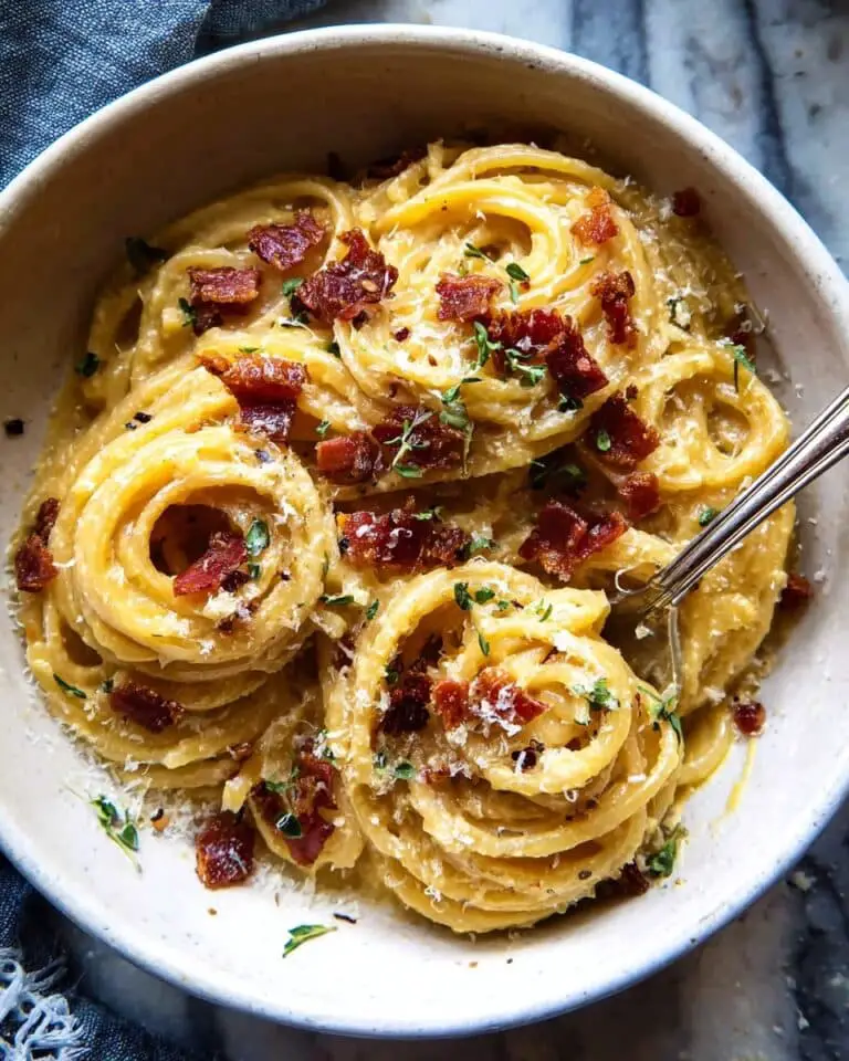 Creamy Roasted Garlic Butternut Squash Pasta Recipe