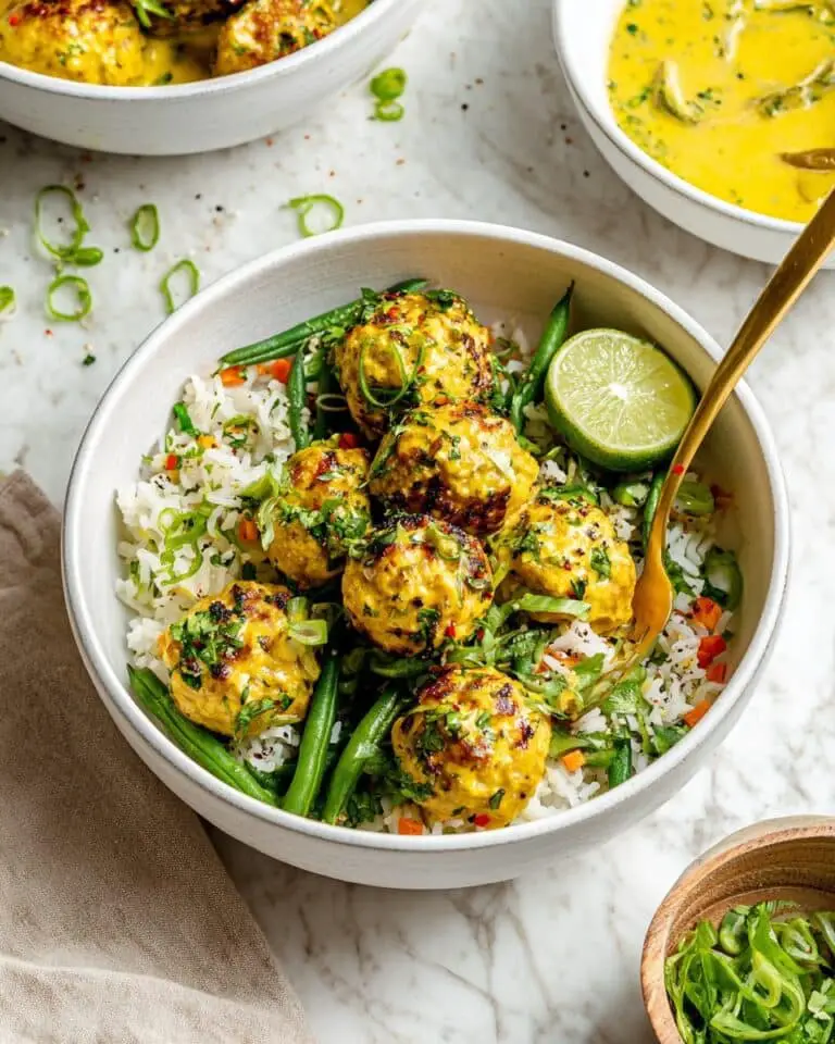 Jalapeño Coconut Curry Chicken Meatball Bowls Recipe