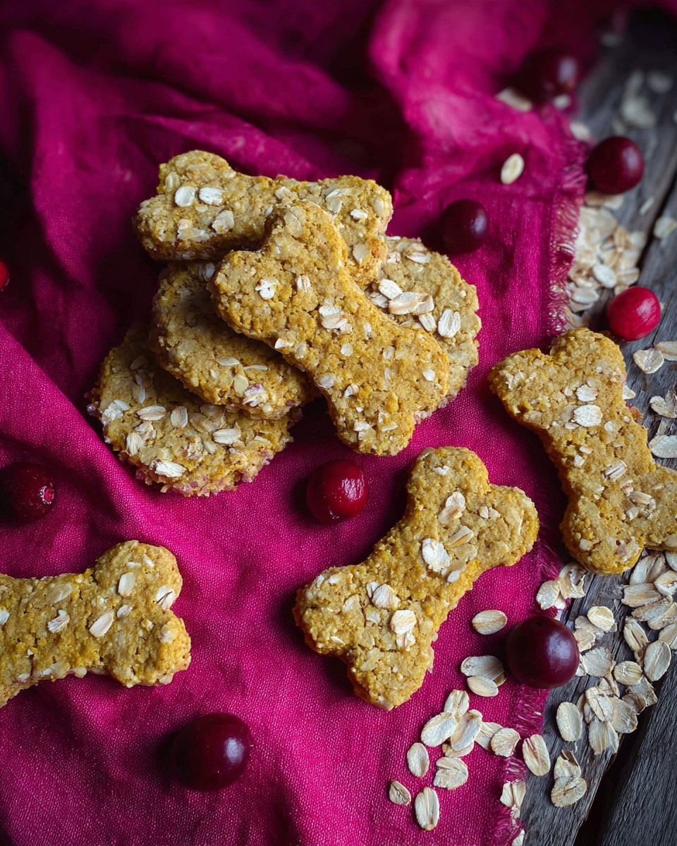 A woman's hand holds a single bone-shaped dog treat that is rough and textured, showing small oat flakes mixed into its yellowish-orange surface. The treat looks firm and slightly crumbly with tiny specks of darker color scattered throughout. In the blurred background, many similar dog treats lie on a dark surface, creating a repeated pattern of the same bone shape. The focus is tight on the woman's hand and the treat, making the details sharp in the foreground. photo taken with an iphone --ar 4:5 --v 7