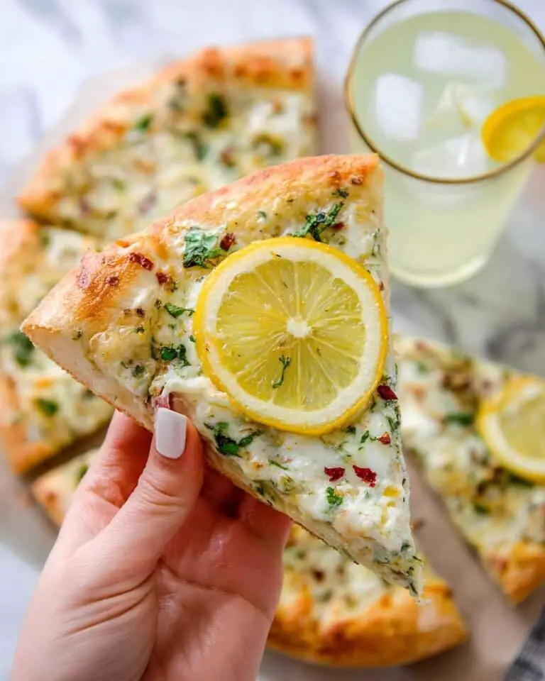Lemon Pizza with Mozzarella, Parmesan, and Fresh Parsley Recipe