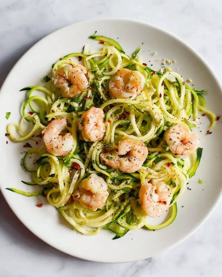 Zucchini Noodles with Garlic Shrimp Recipe