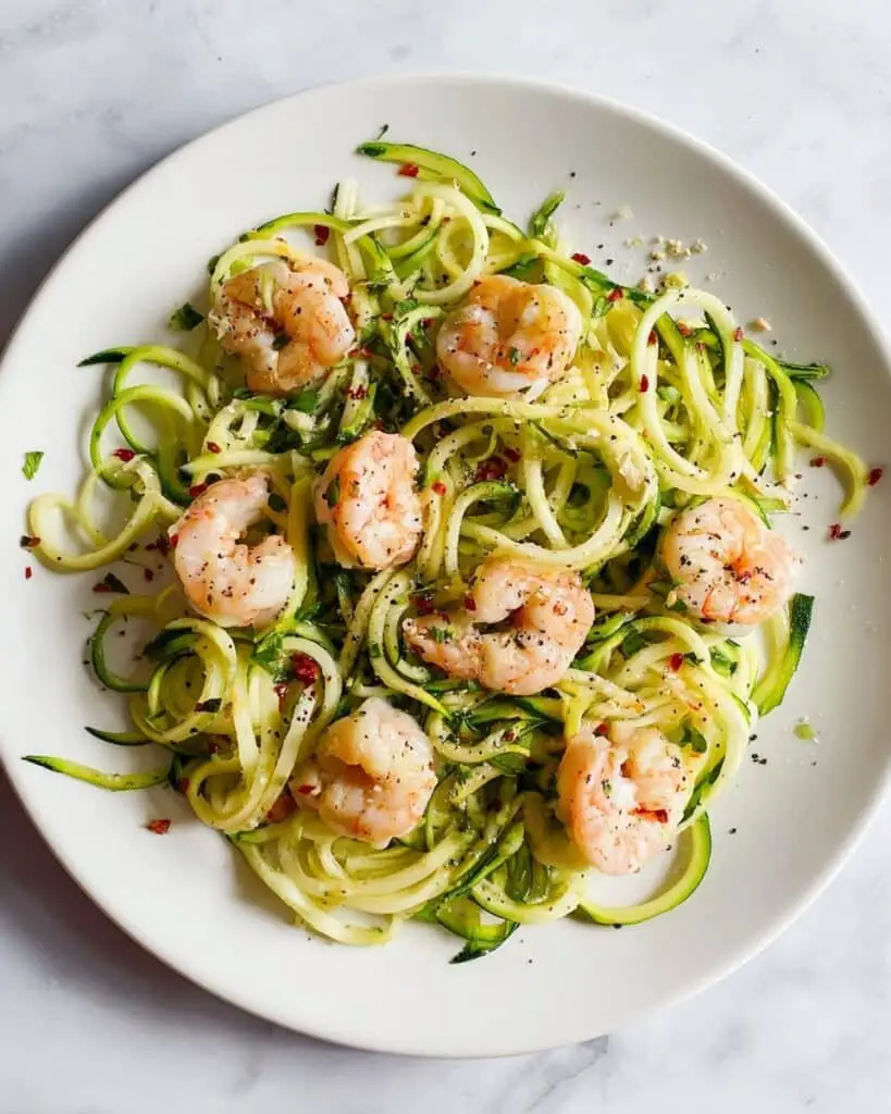 Zucchini Noodles with Garlic Shrimp Recipe