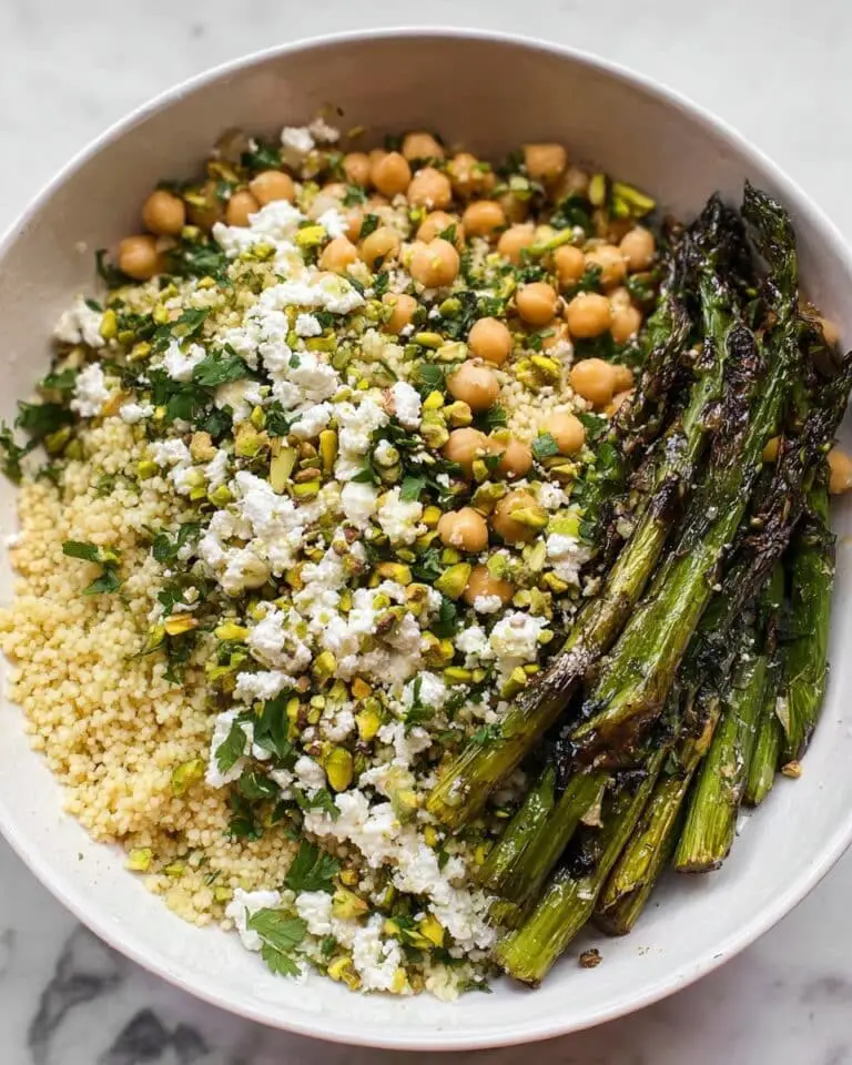 Spring Couscous Bowls with Lemon Feta Vinaigrette Recipe