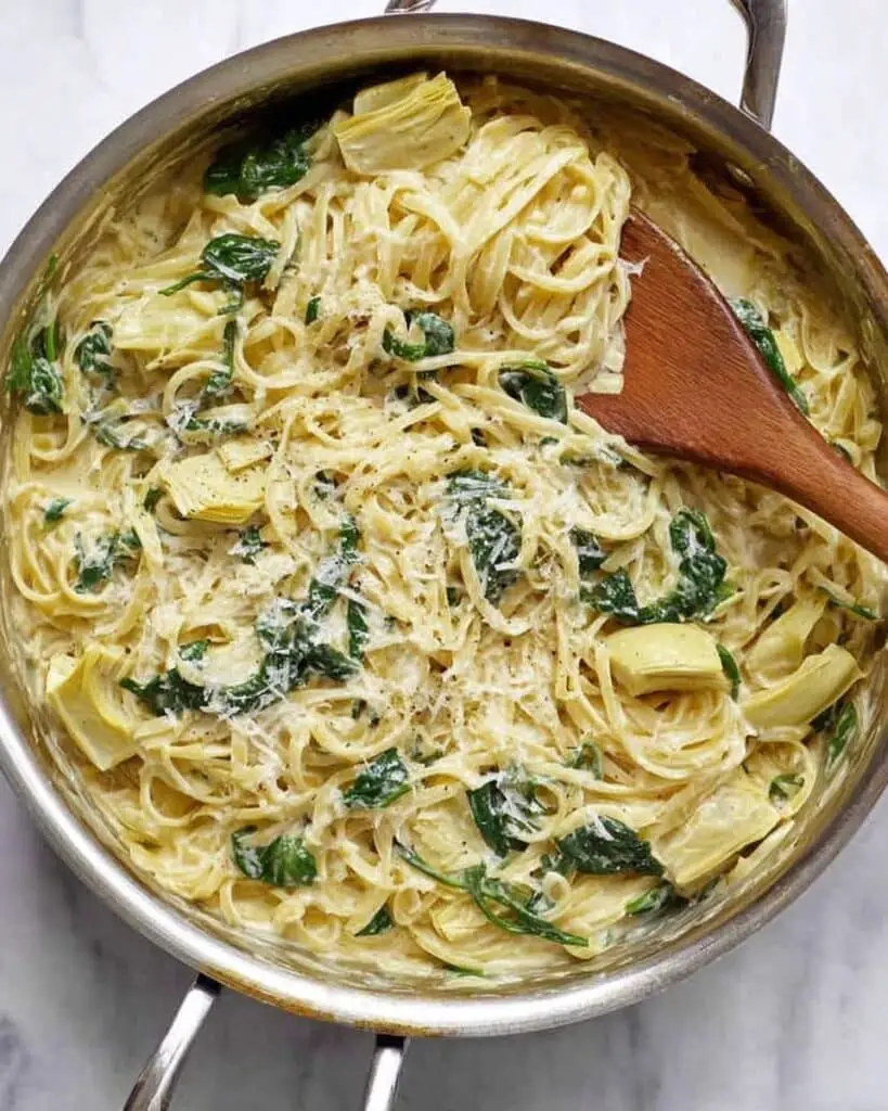 Creamy Spinach Artichoke Pasta Recipe