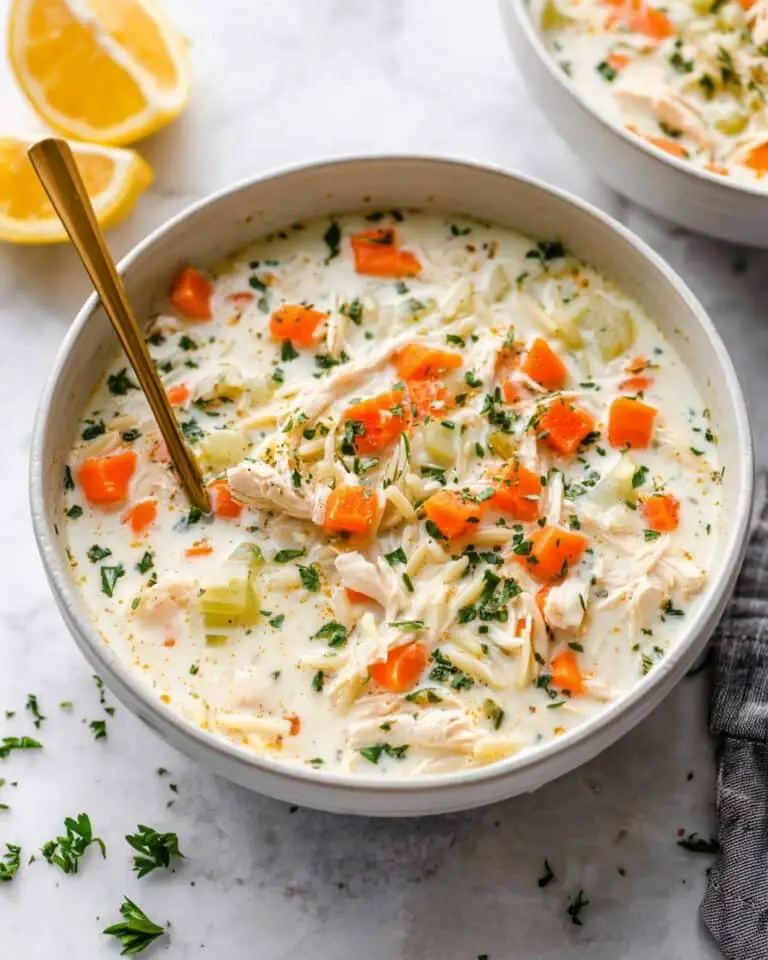 Creamy Lemon Chicken Orzo Soup Recipe