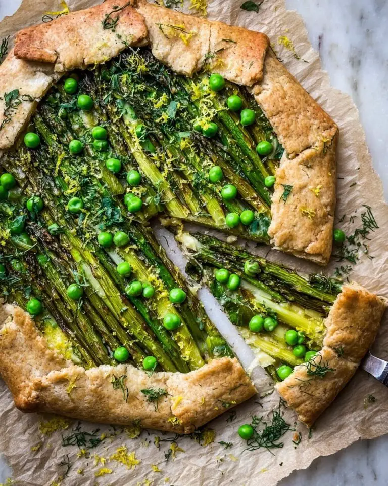 Savory Asparagus Galette with Vegan Ricotta Recipe