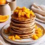 Peach Pancakes with Whole Wheat Flour and Fresh Fruit Recipe