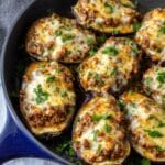 Stuffed Eggplant with Ground Beef, Mozzarella, and Tomato Sauce Recipe