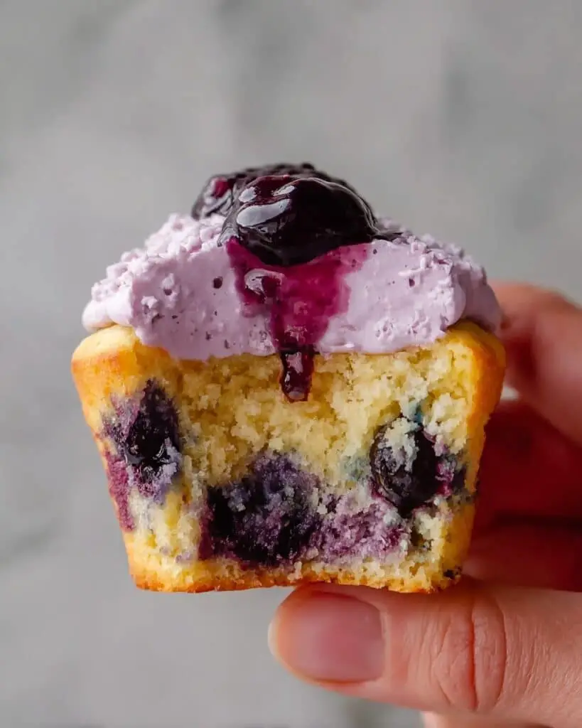 Triple Blueberry Cupcakes with Blueberry Jam Frosting Recipe