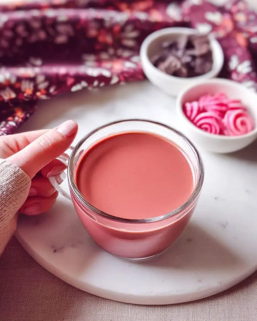Anti-Inflammatory Pink Hot Chocolate with Beetroot and Dark Chocolate Recipe