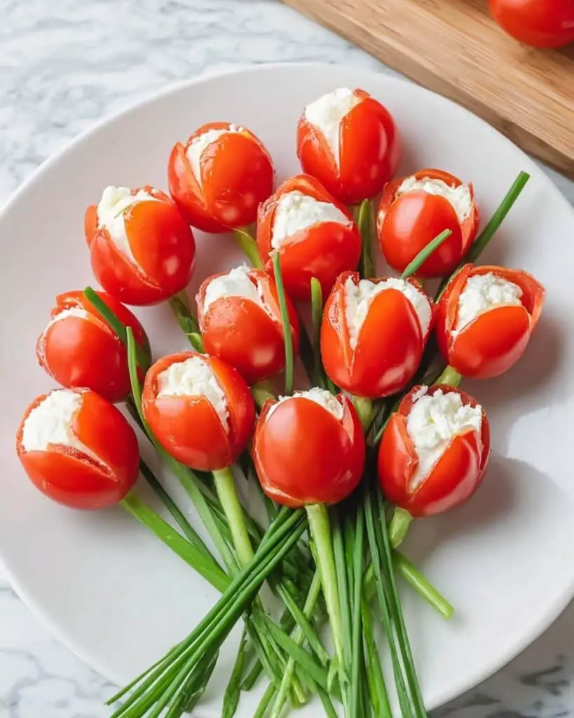 Tulip Tomatoes (Stuffed Cherry Tomato Appetizer) Recipe