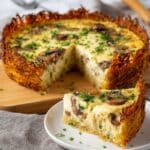 Bacon and White Cheddar Quiche in Hashbrown Crust Recipe