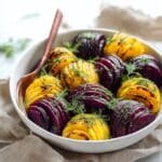 Roasted Hasselback Beets with Dill Dressing Recipe