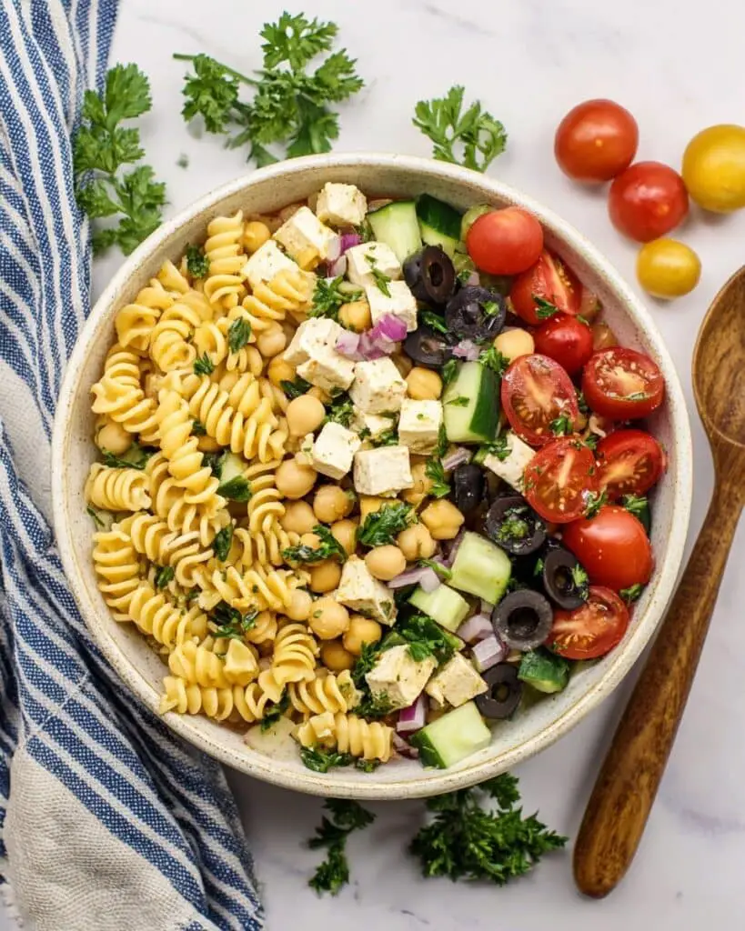 Vegan Greek Pasta Salad Recipe