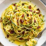 Homemade Zucchini Carbonara with Crispy Bacon Recipe