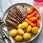 Slow Cooker Brisket with Vegetables and Thickened Sauce Recipe