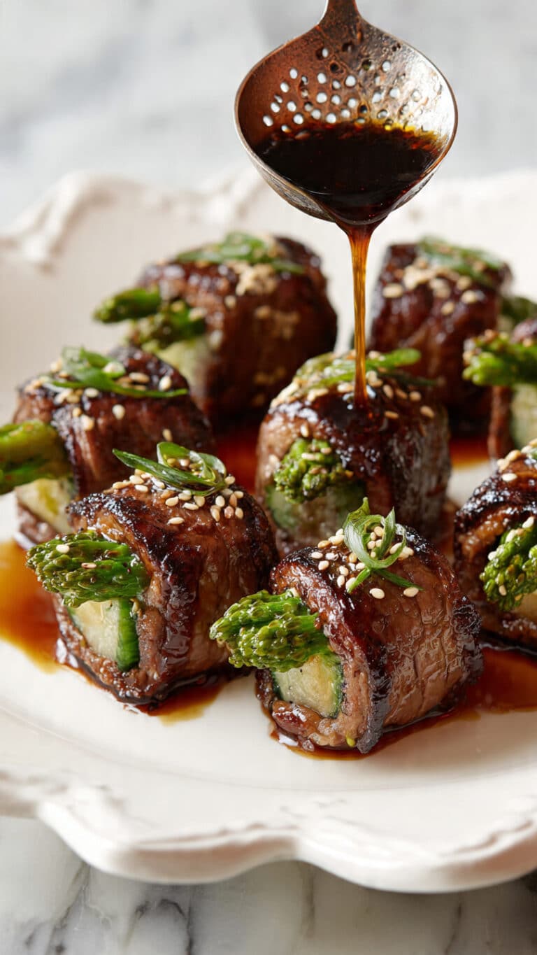 Beef Negimaki Rolls with Scallions and Soy-Honey Glaze Recipe