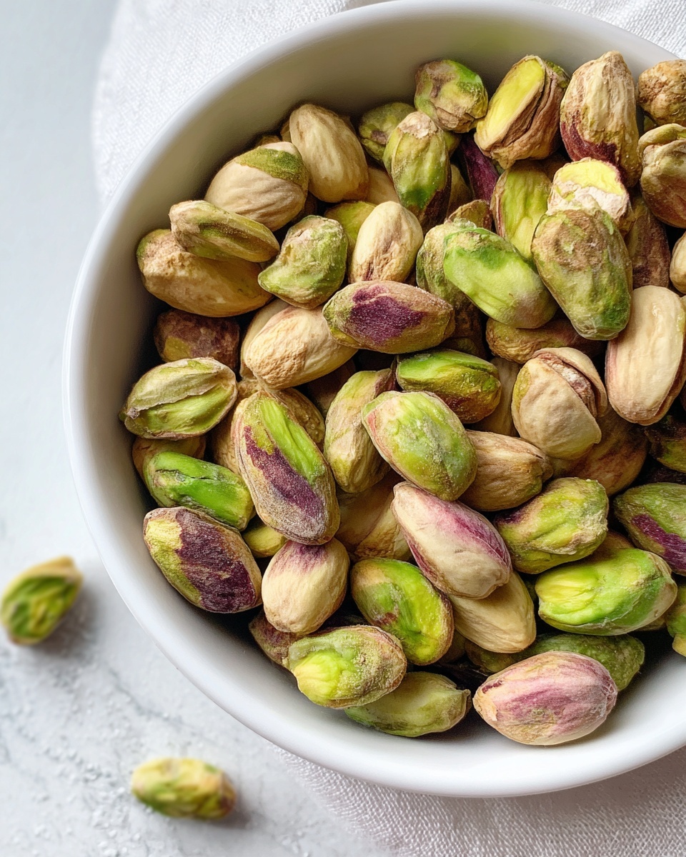 A white bowl filled with many shelled pistachio nuts showing varied shades of green and light brown, the nuts slightly uneven in shape and texture, placed on a white marbled textured surface, with soft natural lighting from the side highlighting the colors and details of the nuts photo taken with an iphone --ar 4:5 --v 7