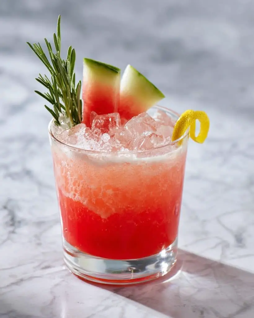 Watermelon Cocktails with Fresh Rosemary and Lemon Recipe