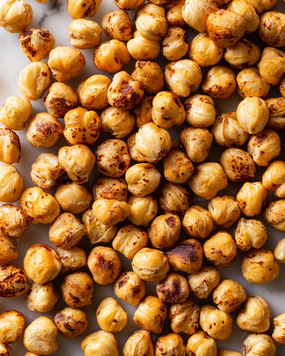 A close-up view of many roasted hazelnuts spread out evenly in one layer, showing their light brown to golden skin with darker spots and textures from roasting, all resting on a white marbled surface. Each hazelnut varies slightly in size and shape, giving a natural, uneven look with some nuts showing their rounded shape and others small cracks. The light highlights the shiny, slightly oily texture of the hazelnuts, emphasizing their fresh roasted appearance. photo taken with an iphone --ar 4:5 --v 7