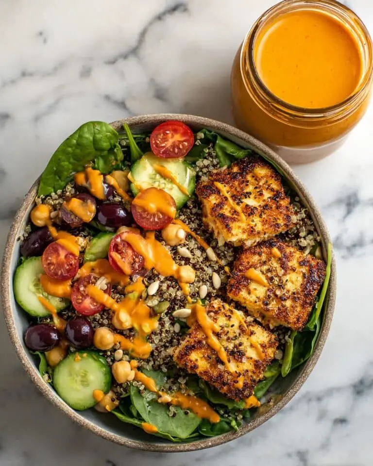 Greek Spinach Salad with Quinoa and Fried Feta Recipe