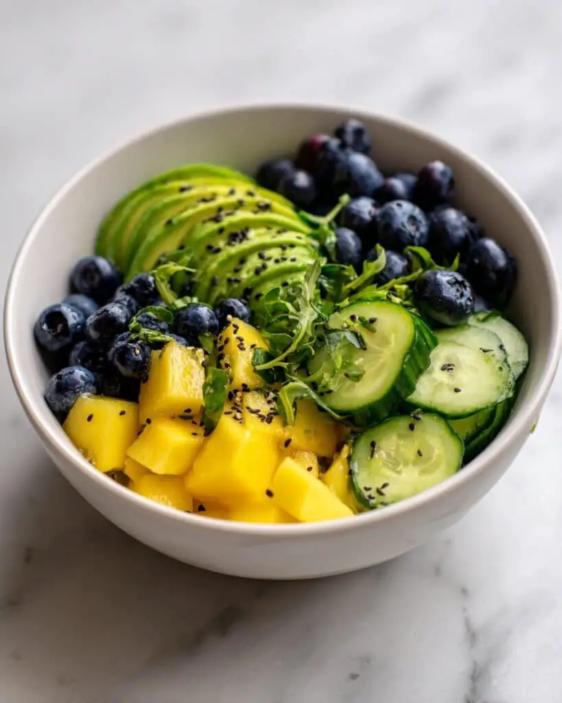 Mango Cucumber Salad with Blueberries and Avocado Recipe