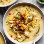 Creamy Chicken Corn Chowder with Bacon and Roasted Red Pepper Recipe