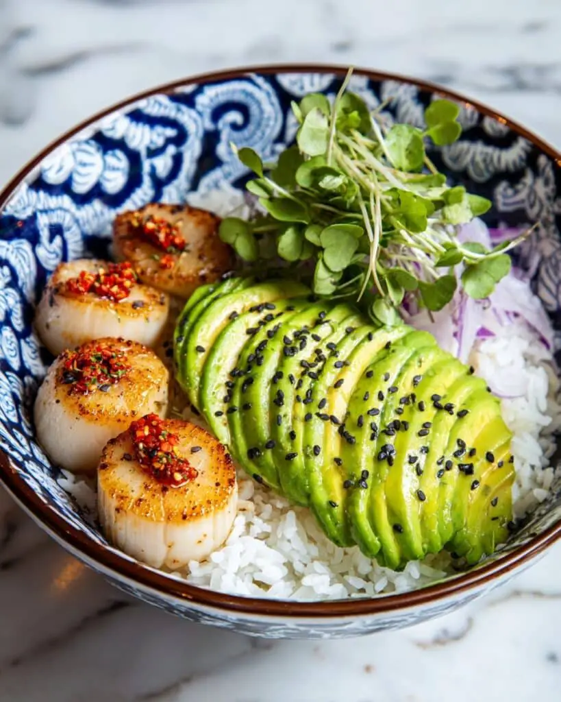 Spicy Seared Scallop Sushi Bowls Recipe
