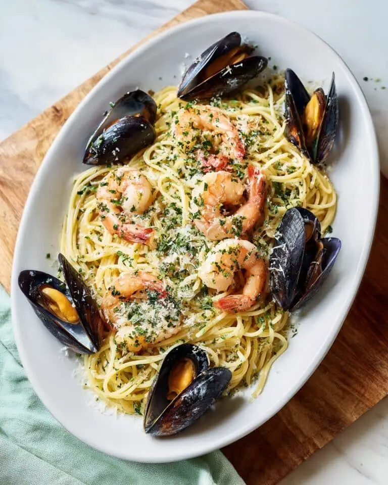 Garlic Butter & White Wine Seafood Pasta Recipe