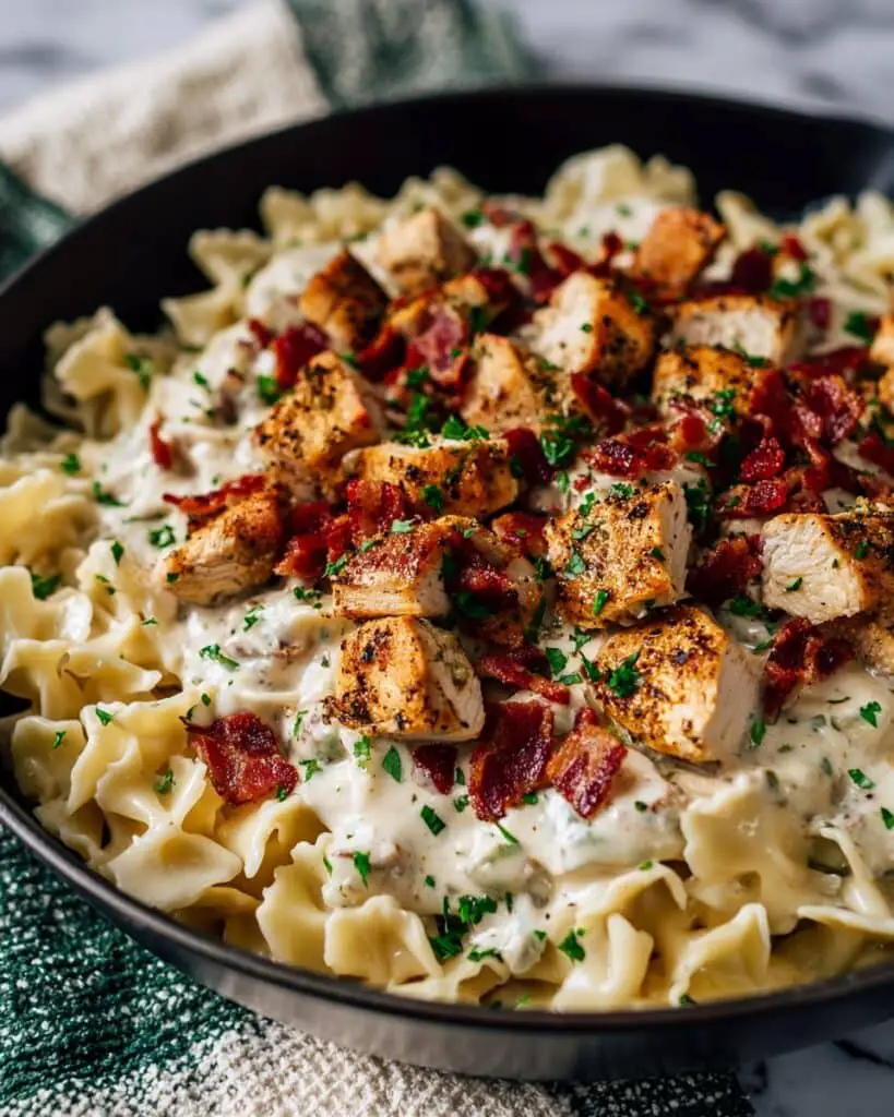 Lighter Chicken Bacon Ranch Pasta Recipe