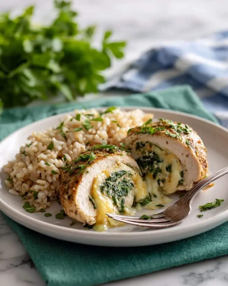 Spinach Stuffed Chicken Breasts with Mozzarella and Parmesan Recipe