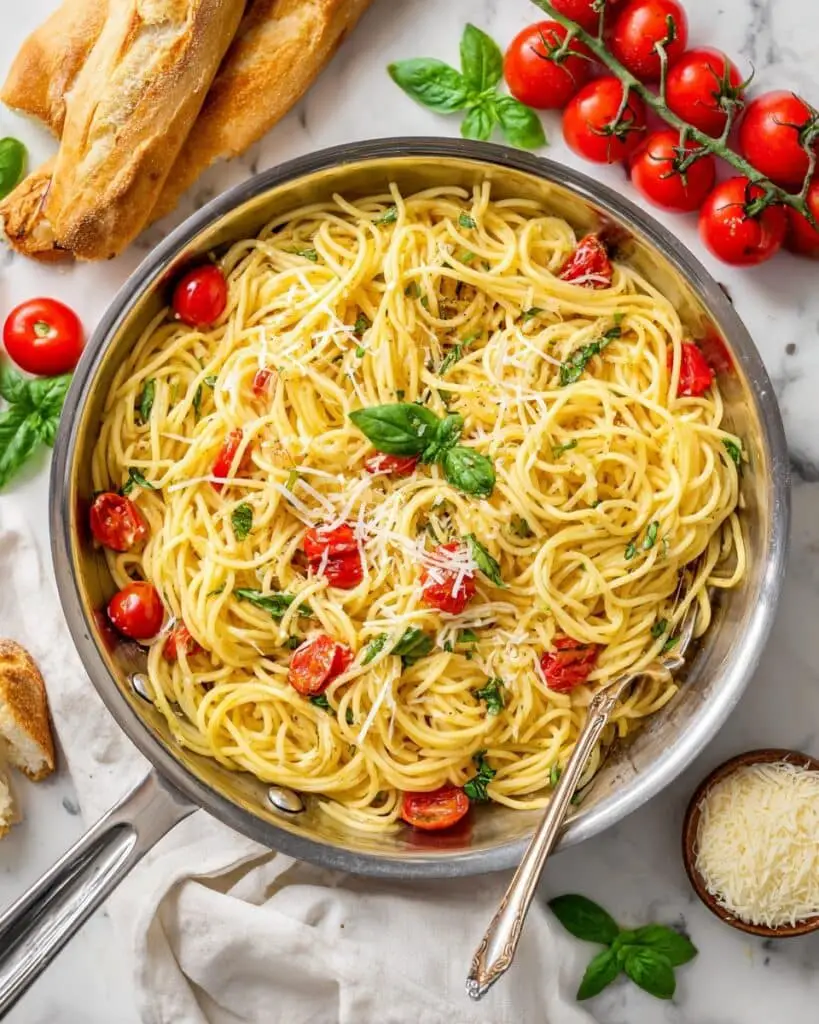 Easy Summer Garden Pasta with Cherry Tomatoes and Basil Recipe