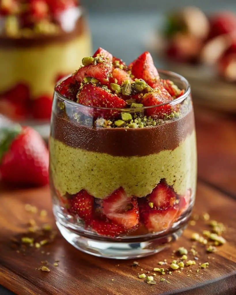 Dubai Chocolate Strawberries with Pistachio Phyllo and Cacao Ganache Recipe