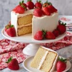 Vegan Vanilla Cake with Strawberry Garnish Recipe