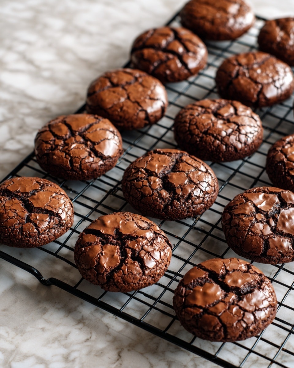 A white round plate sits on a white marbled surface holding three brown chocolate chip cookies with rough, cracked tops. One cookie is whole, another is split in half with the top half leaning on the whole cookie, and a third cookie is broken into two uneven pieces beside them, with some small crumbs scattered around. In the background, a black wire cooling rack holds more cookies, and to the right, there is a glass of milk. A white towel with black stripes wraps near the plate. Photo taken with an iphone --ar 4:5 --v 7