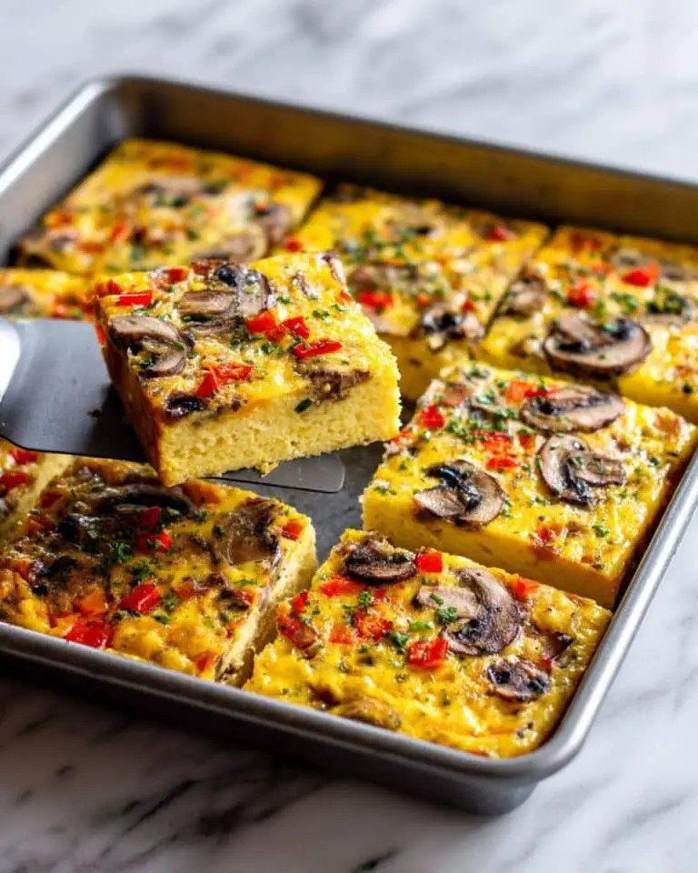 Sheet Pan Eggs with Vegetables and Cheddar Recipe