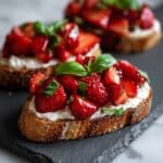 Balsamic Roasted Strawberries with Whipped Feta on Sourdough Toasts Recipe