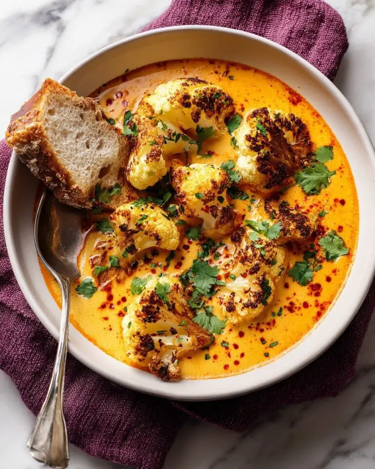 Spice-Roasted Cauliflower in Coconut Tomato Sauce with Lentils Recipe