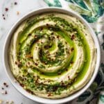 Zhoug (Spicy Cilantro Sauce) with Classic Hummus and Crudités Recipe